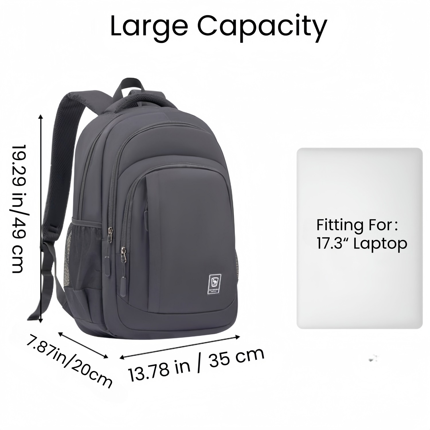 OIWAS 17.3″ Laptop Backpack Men Business Travel Backpack Daily Leisure Bag Black