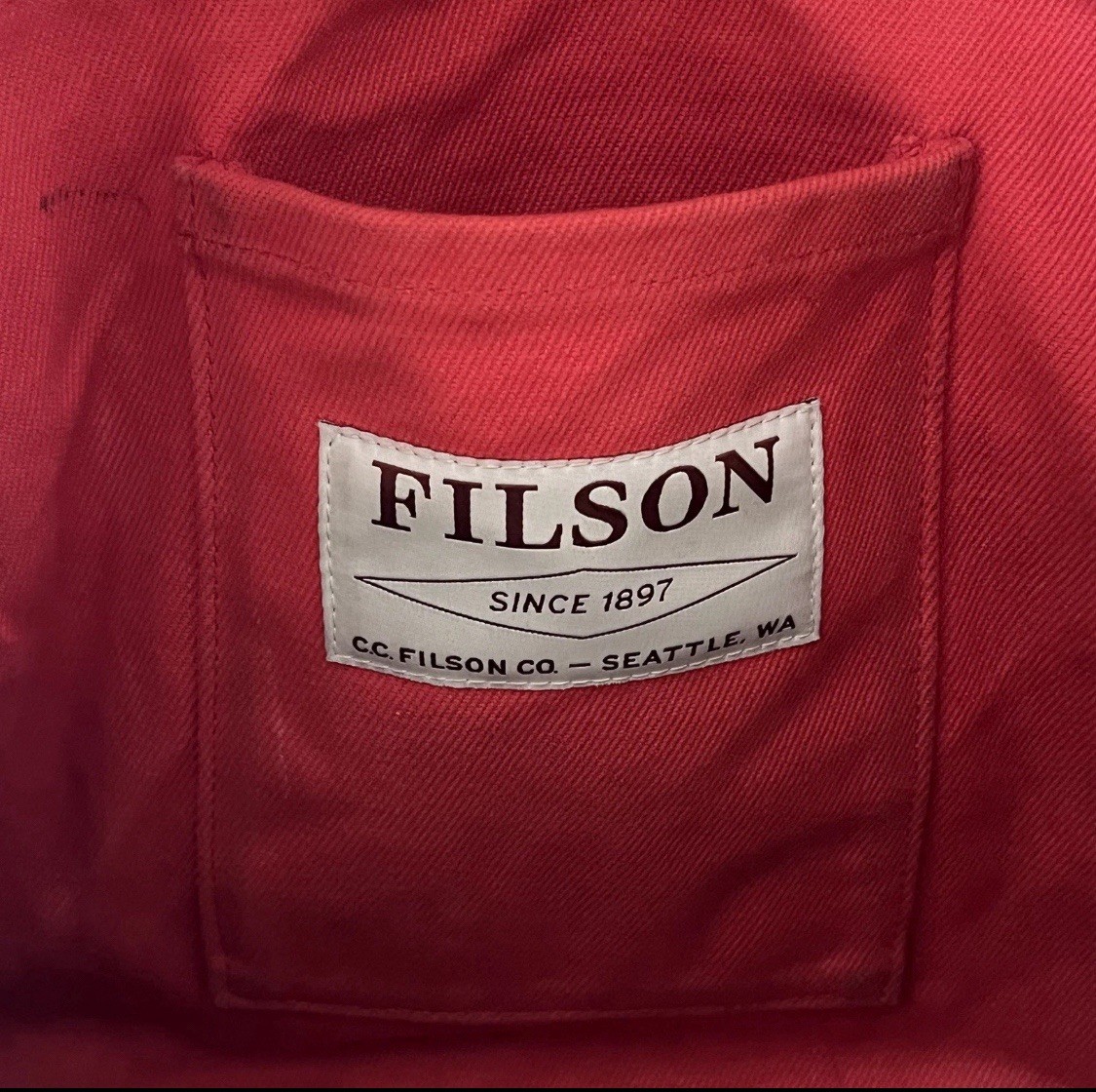 2X Filson Rugged Twill Bandera Backpack | Mackinaw Red & Black Made in USA VG/EX