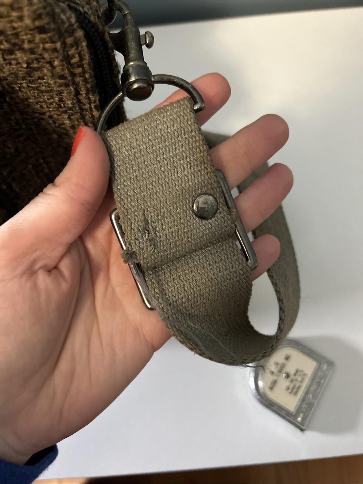 Diane Von Furstenberg Wool Tweed Double Strap Zip Around Large Luggage See Photo