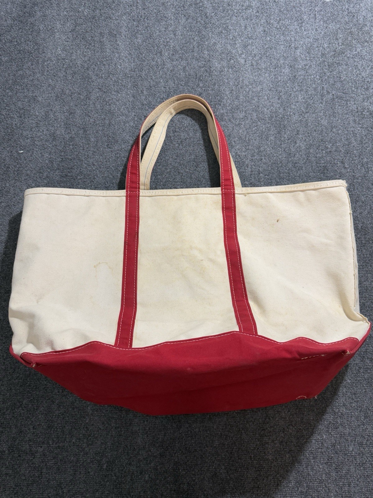 Vintage L.L. Bean Boat And Tote Bag Multi Color Canvas XL Zipper