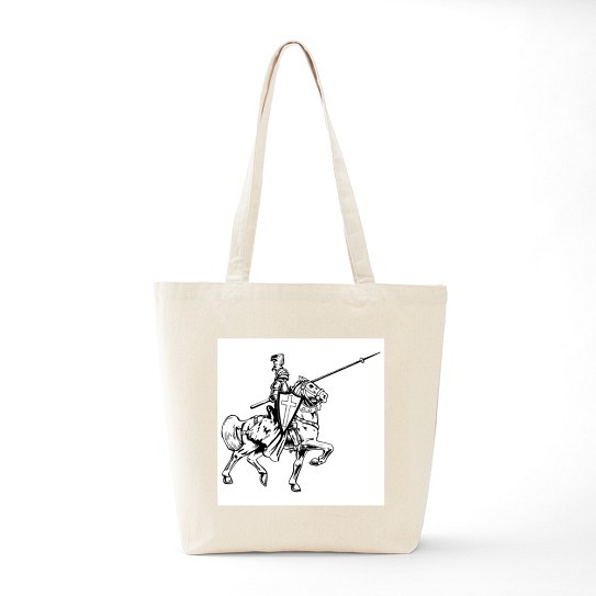 CafePress Mounted Knight Natural Canvas Tote Bag, Cloth Shopping Bag (107326468)