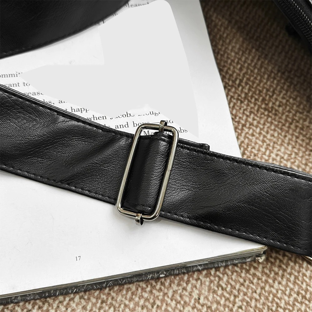 Large PU Leather Crossbody Bag for Men Casual Lightweight Sling Bag Backpack