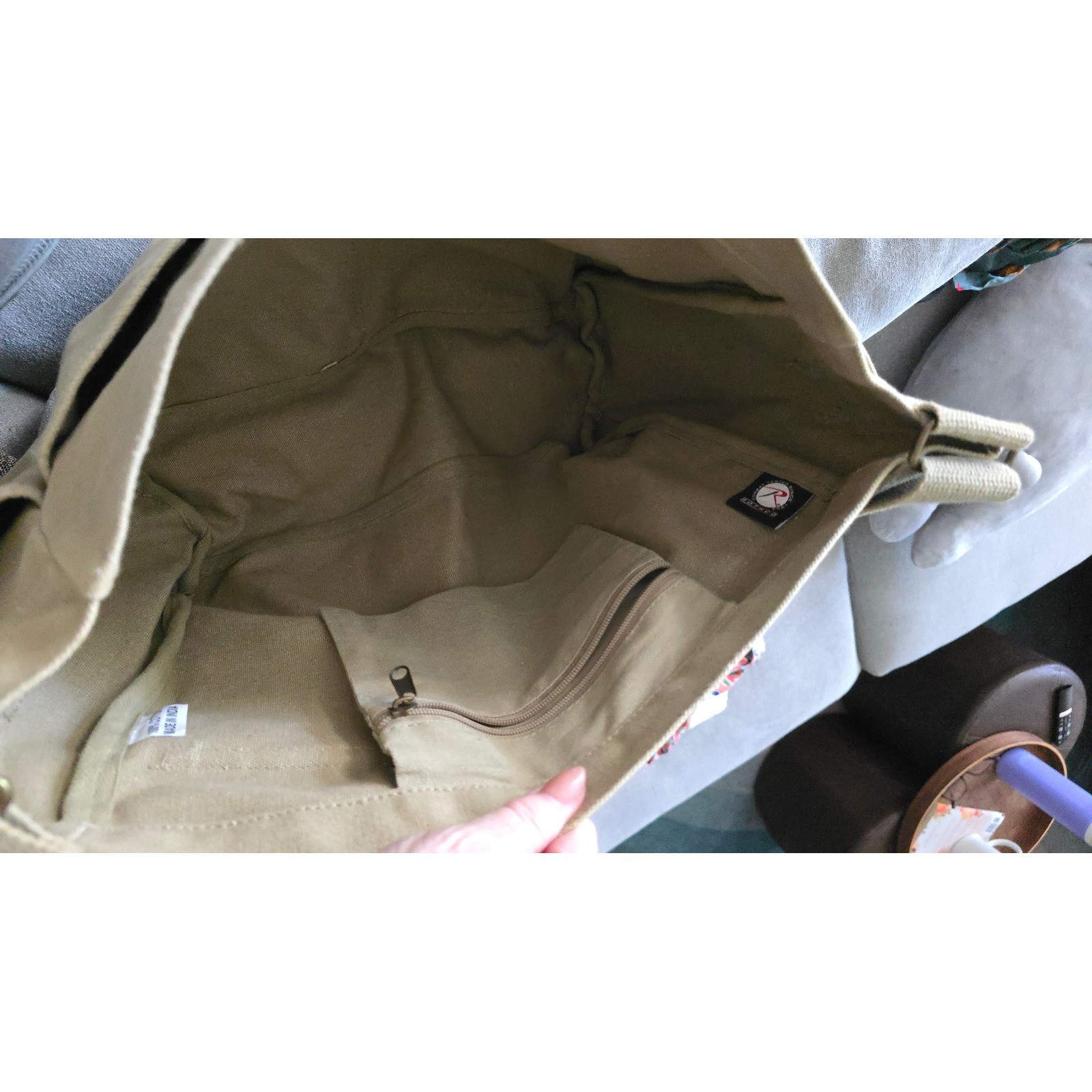 Strand Books Rothco Khaki Canvas Messenger Bag Crossbody Field Bag 1927 Graphic