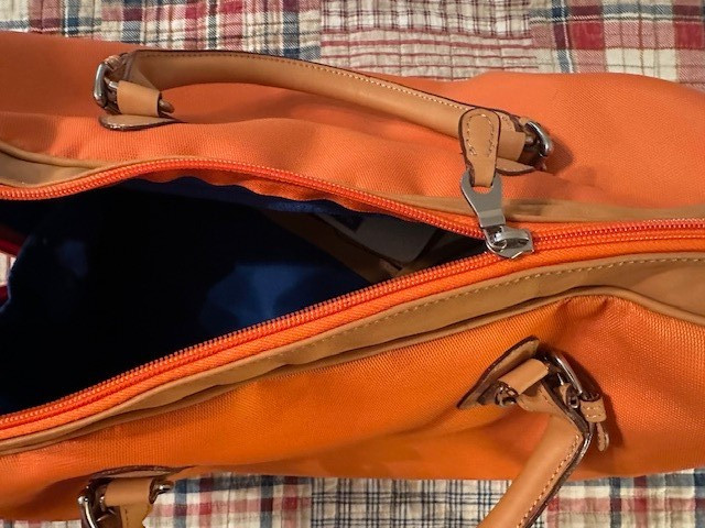 Mulholland Medium Orange Velocity Synthetic Hippo Duffel NWT