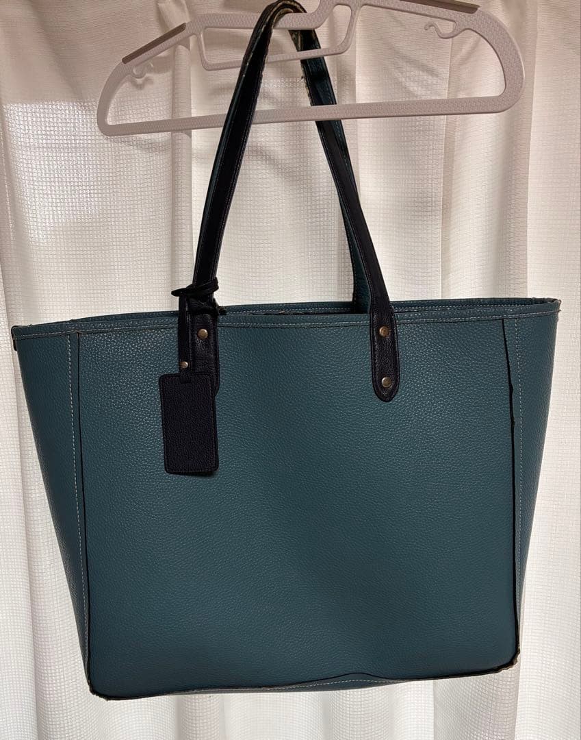 BARNEY’S NEW YORK Reversible Tote Bag Turquoise Blue Used