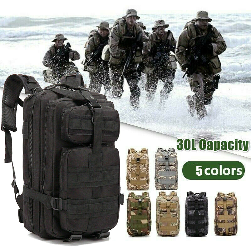30L Outdoor Military Molle Tactical Backpack Rucksack Camping Hiking Travel Bag