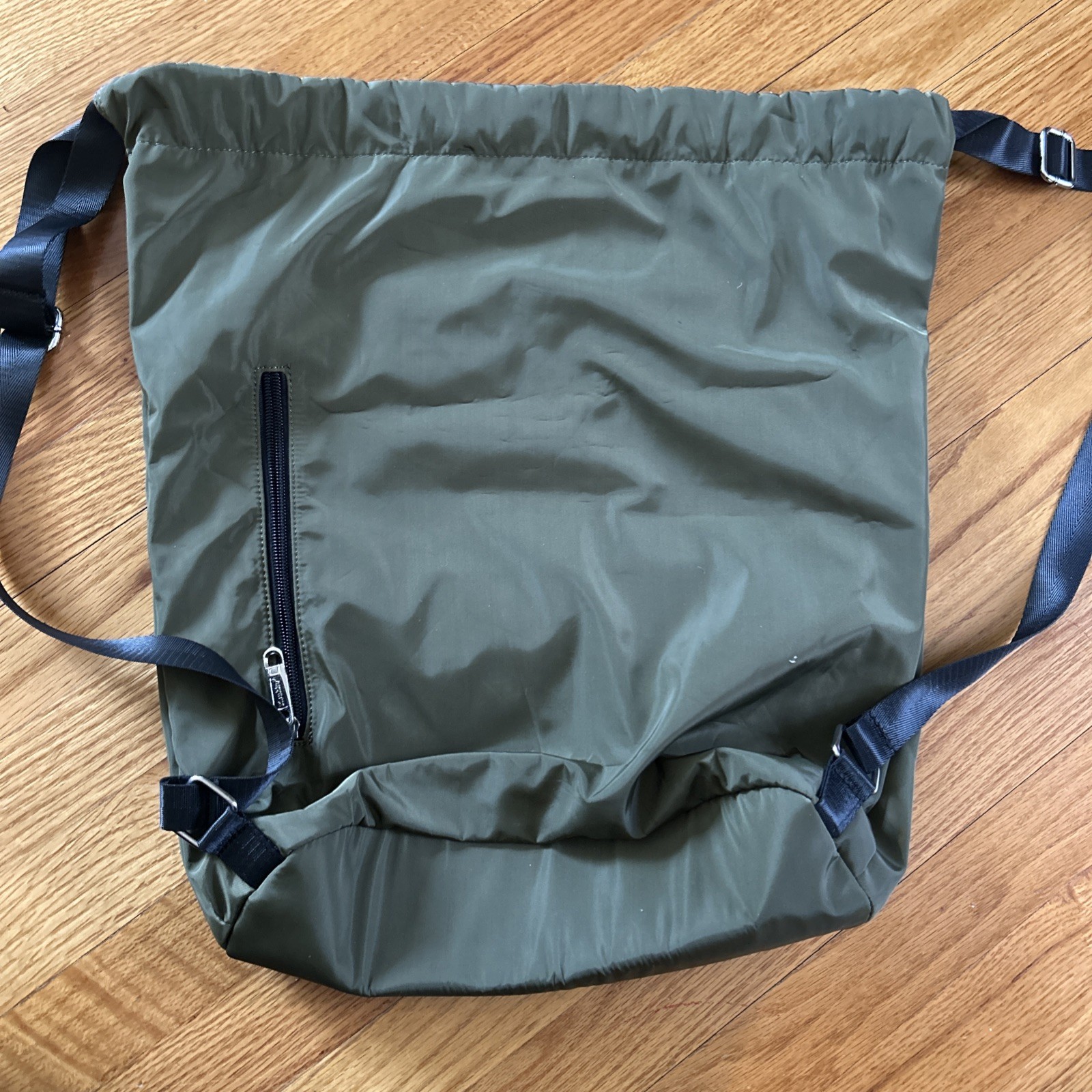 Kaukko Theideman Cinch Top Nylon Back Pack Sack Army Green EUC