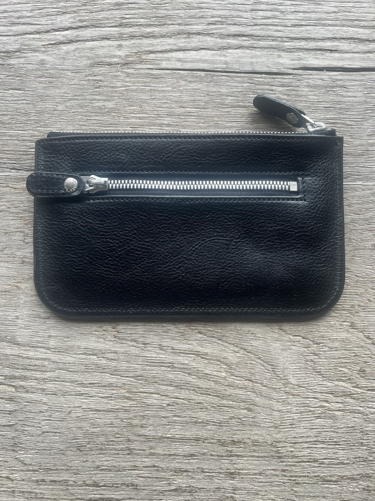 Ghurka Black Leather Zip Pouch