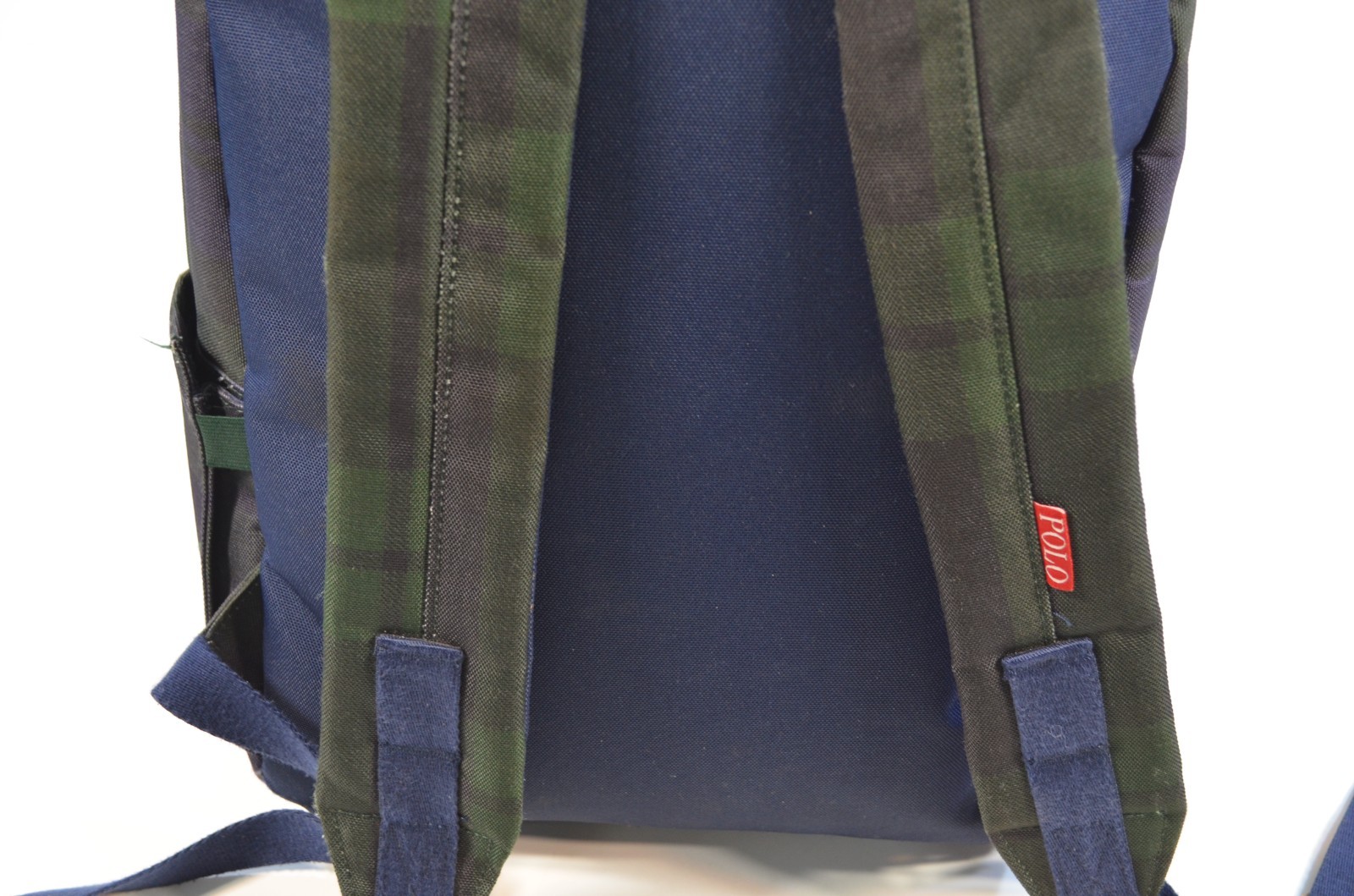 Polo Ralph Lauren Bear Plaid Canvas School Backpack Bag Blue Green