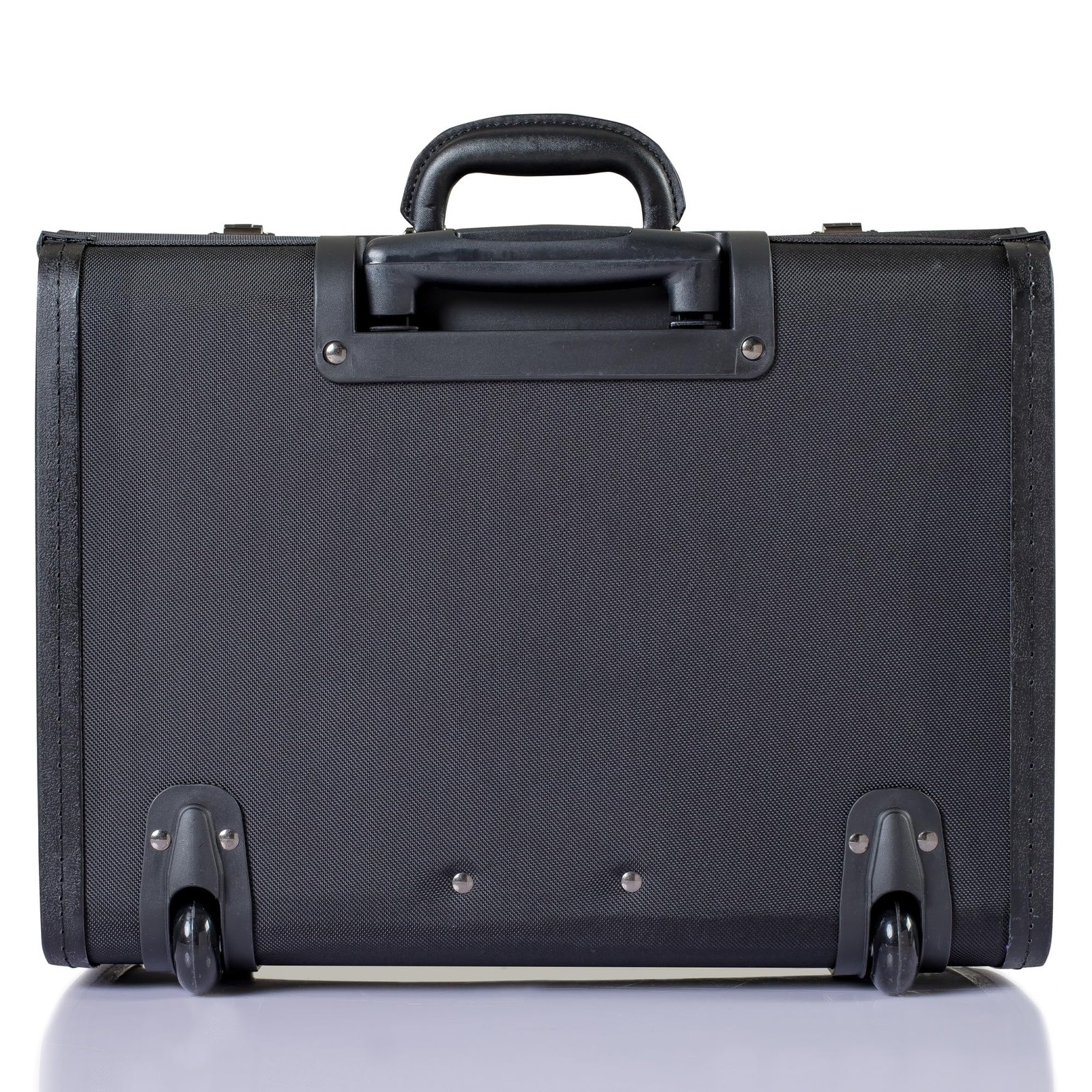 19 Wheeled Briefcase Rolling Case Sales Sample Pilot Lawyer Attache Black Nylon