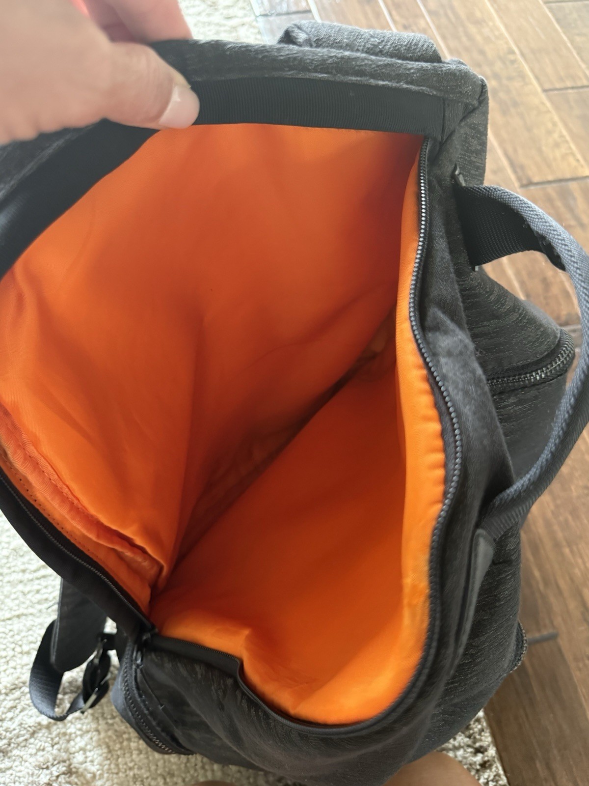 Lululemon city Backpack 17L black and brown with little ripped zipper