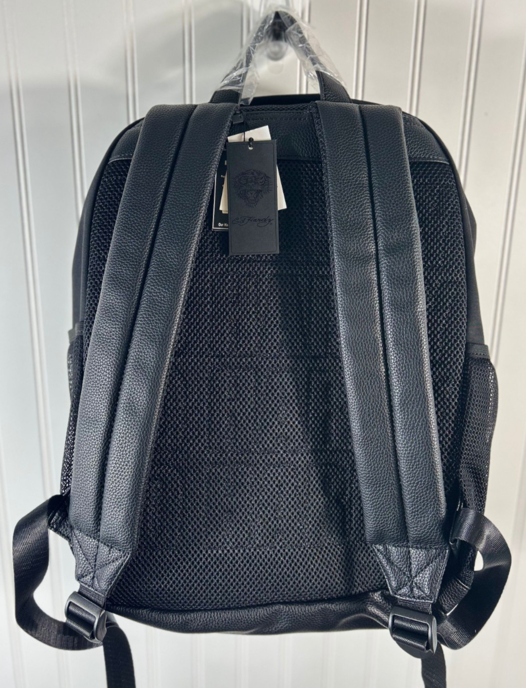 ED HARDY – Full Size NEW Backpack BLACK Multicolor Skull / Heart Tattoo Print