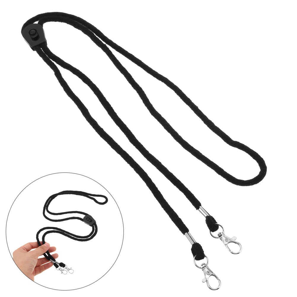 2Pcs Anti-Loss Ski Gloves Wrist Lanyards Elastic Black Polyester for Outdoor