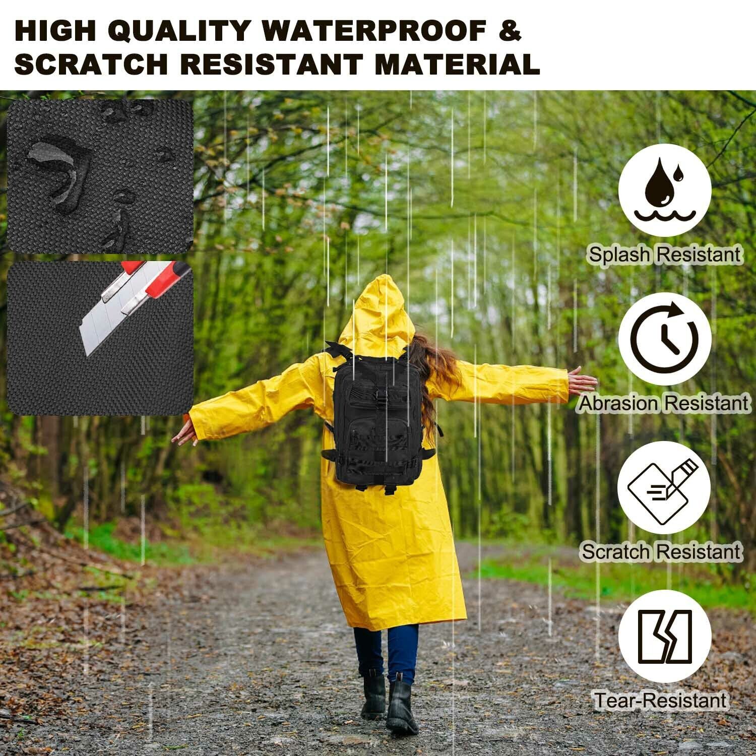 30L Outdoor Military Tactical Backpack Rucksack Camping Hiking Travel Bag Black