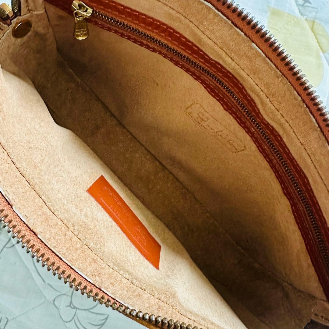 MCM Visetos Monogram Handbag Clutch Bag Second Bag Brown Mens