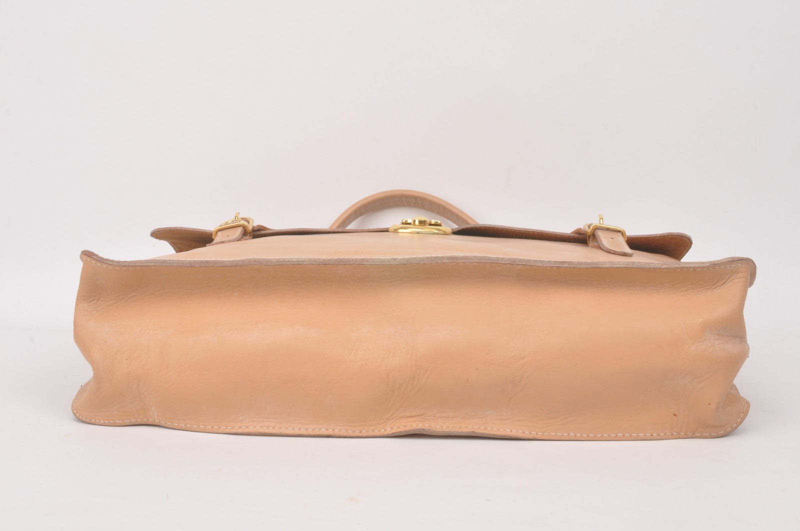 Burberry vintage tan leather briefcase bag