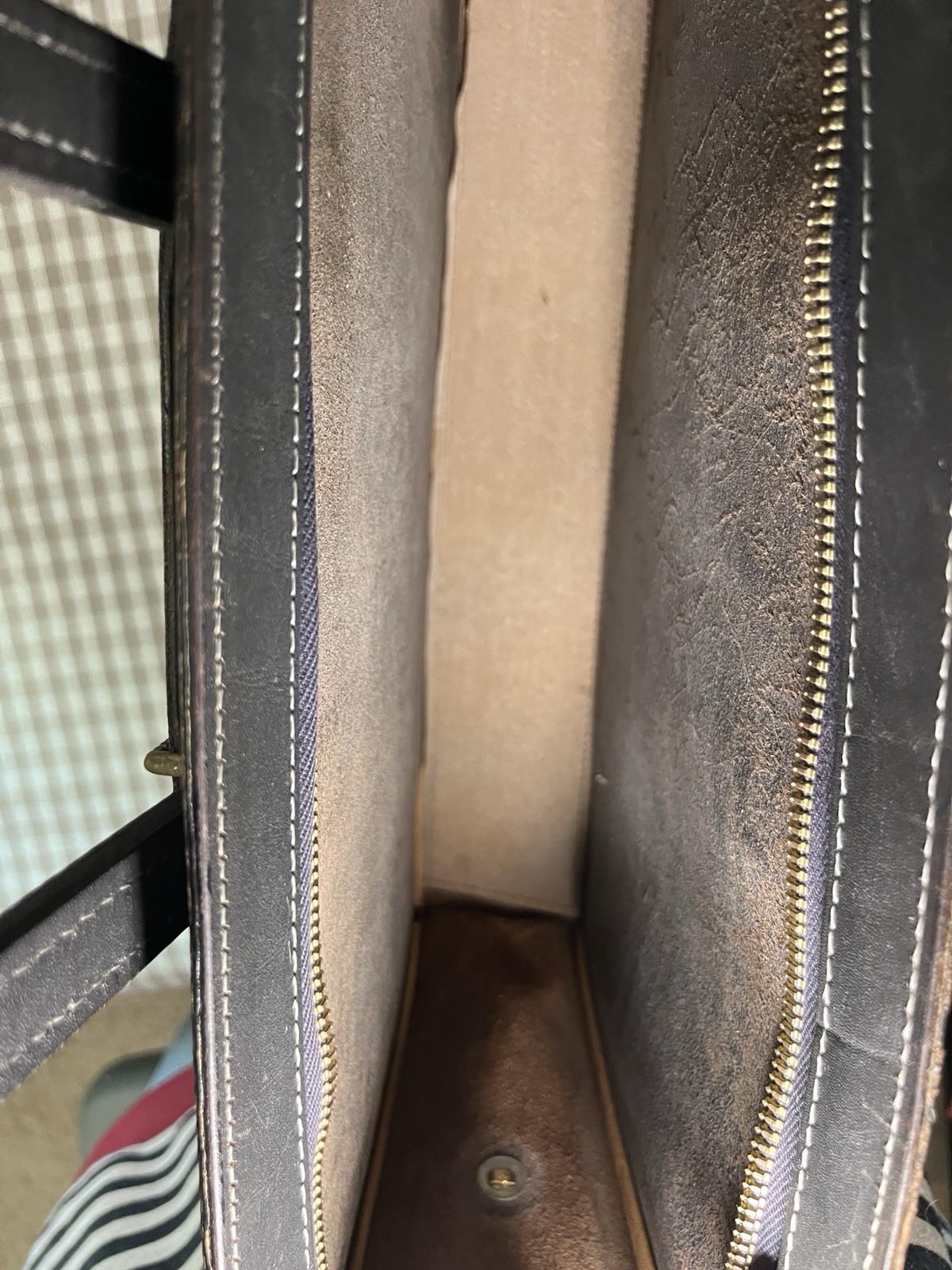 Vintage Schlesinger Brothers Black Leather Briefcase / Portfolio 1970’s-80’s