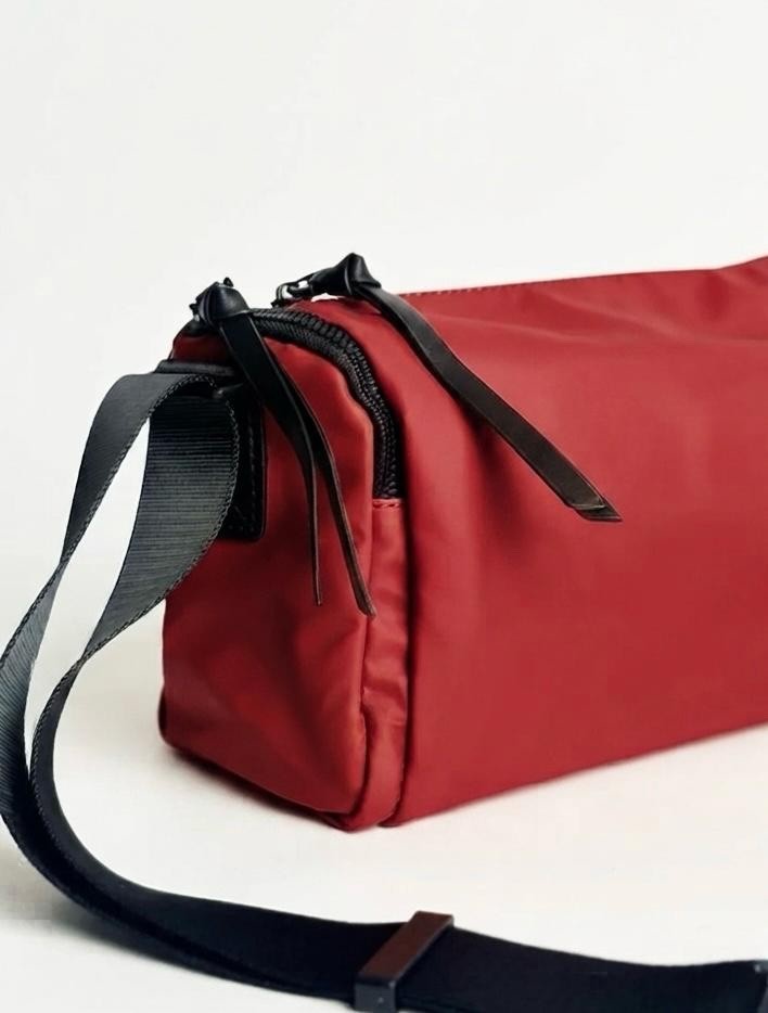 Red Crossbody Bag for Men Waterproof Adjustable Shoulder Messenger Sling Bag