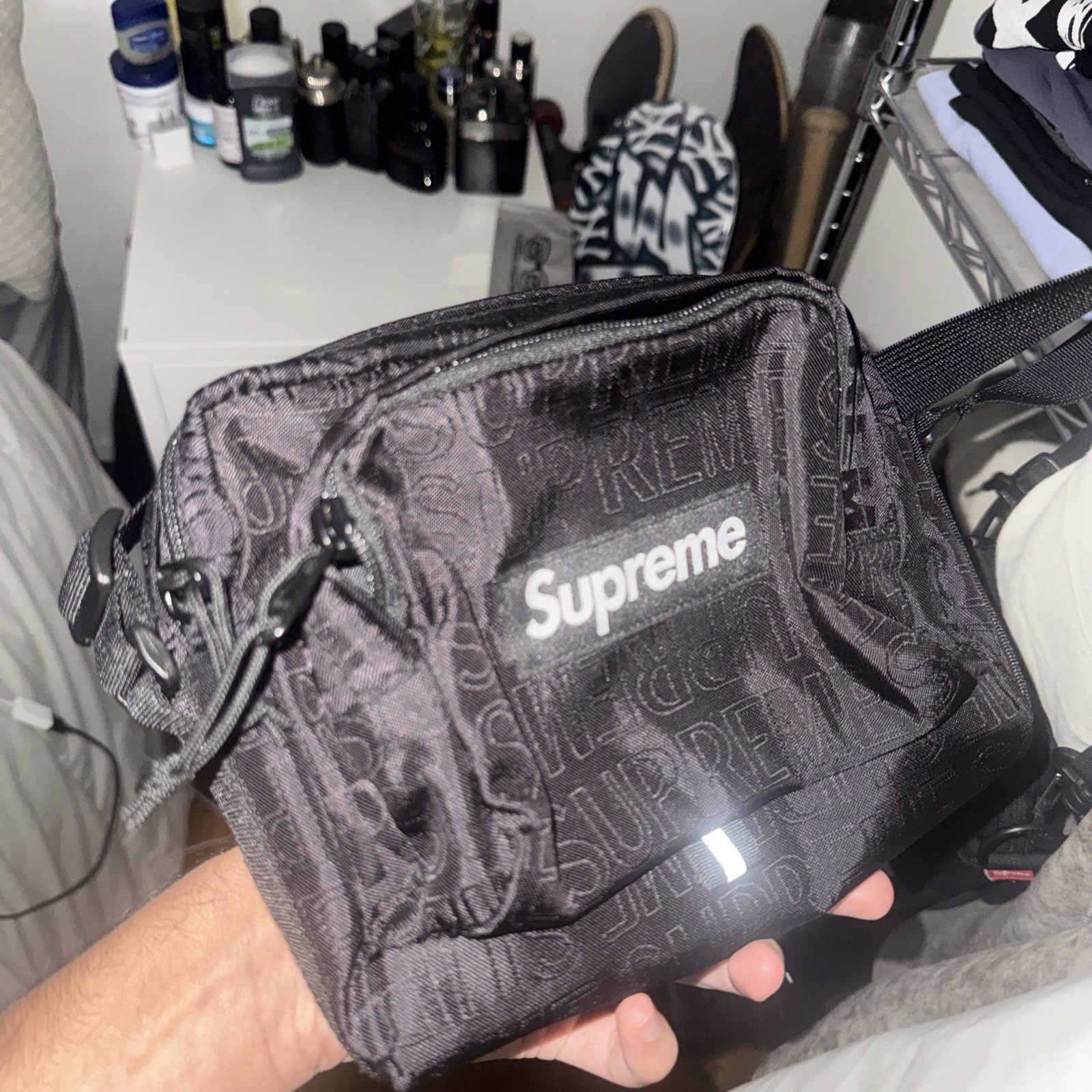 Black SUPREME SS19 Shoulder Bag Messenger Pouch For Men/Women