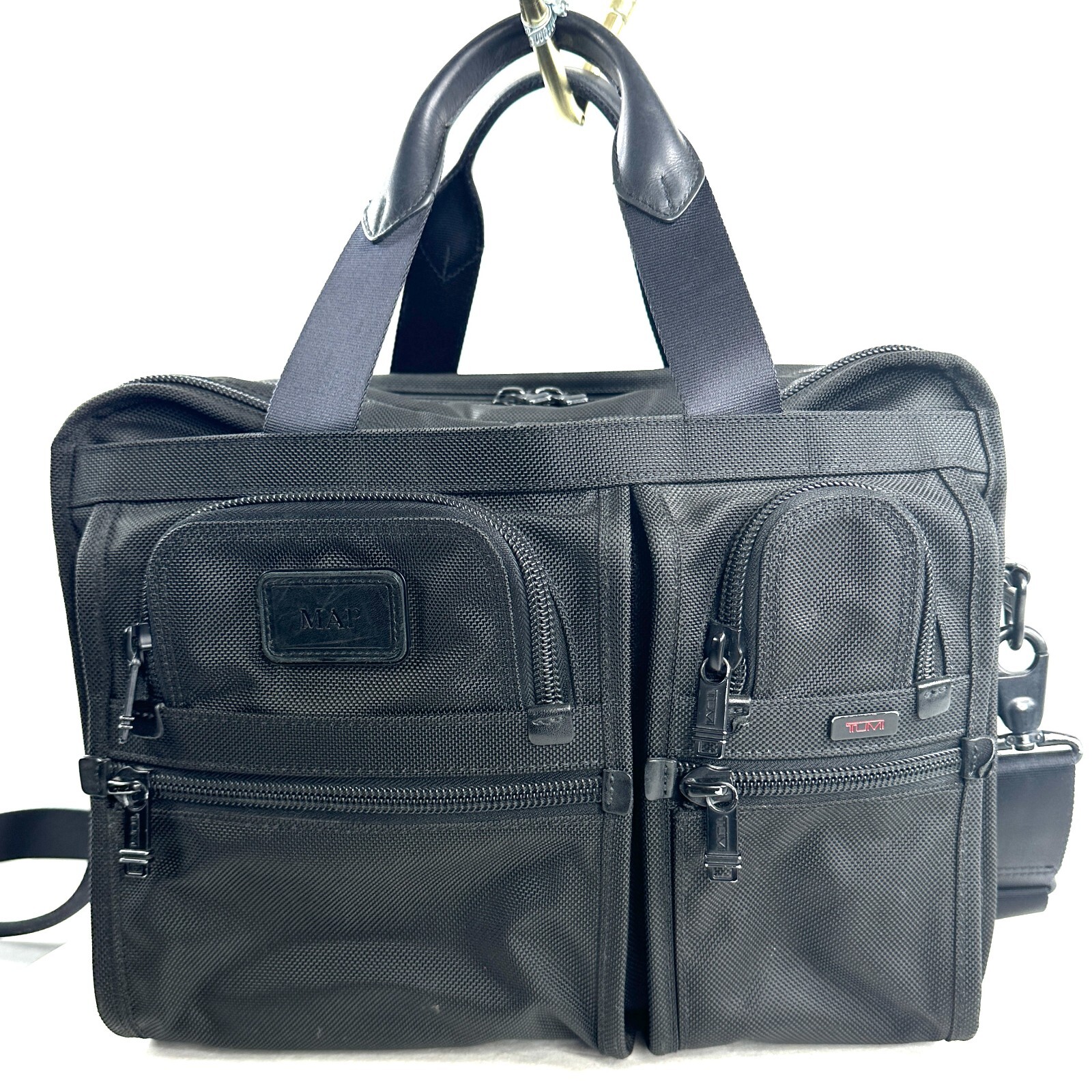 Tumi Black Ballistic Canvas Expandable Large Attaché Briefcase Laptop Bag Office