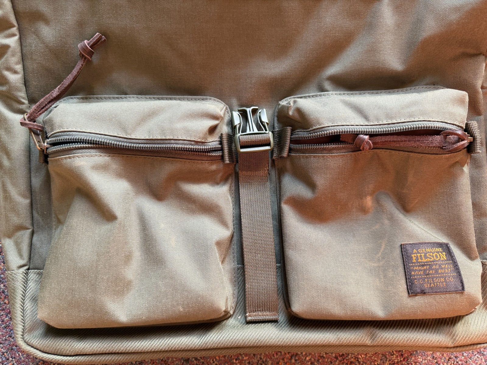 Filson Surveyor Messenger Bag Green Cordura Nylon Laptop Work Travel bag