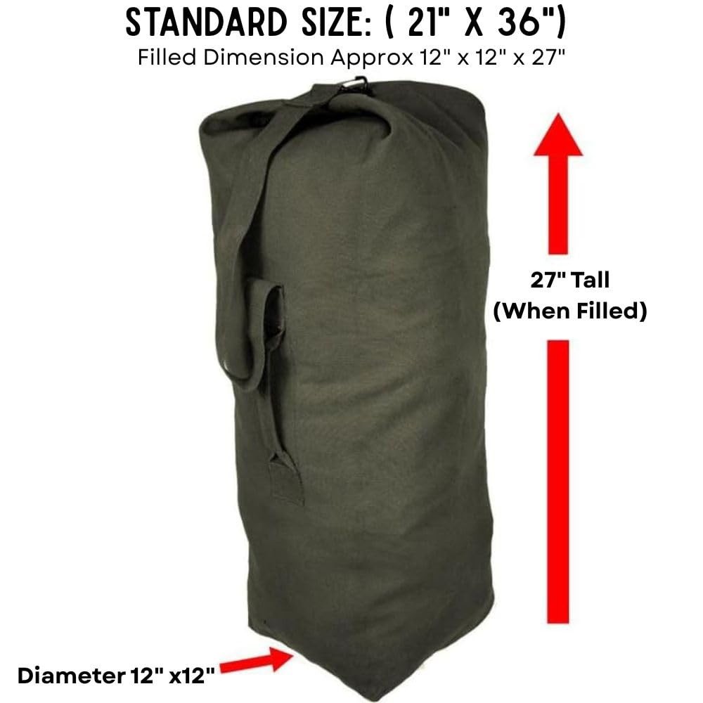 Top Load Heavyweight Cotton Canvas Tactical Military Carryall Duffle Bag