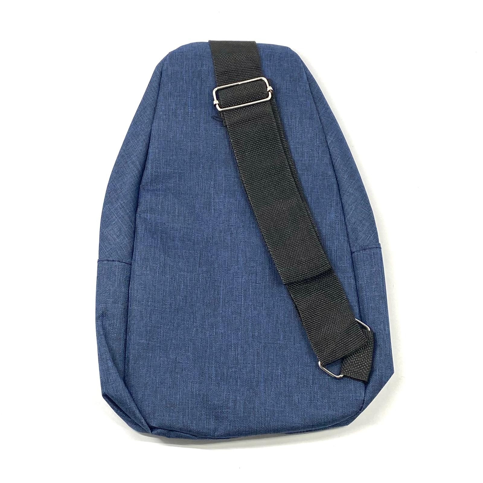 Fashion District Blue Sling Bag Men’s Adjustable Strap Crossbody Travel Backpack