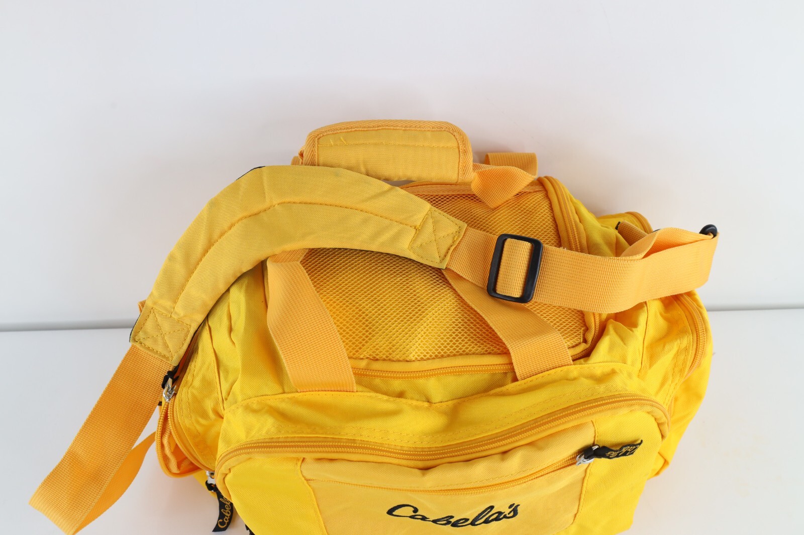 Vintage 90s Cabelas Spell Out Handled Duffel Bag Carry On Weekender Ammo Pack
