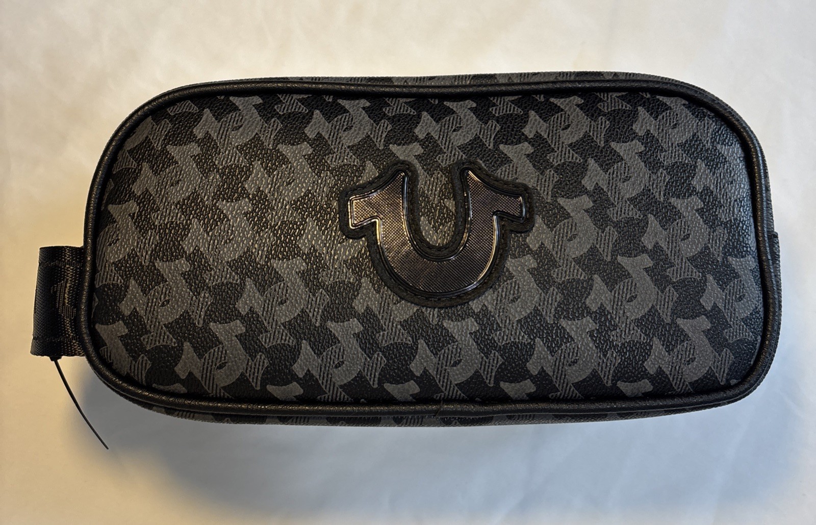 True Religion CODA Toiletry Bag Men’s Black/Gray Horseshoe Logo + Travel Bottles