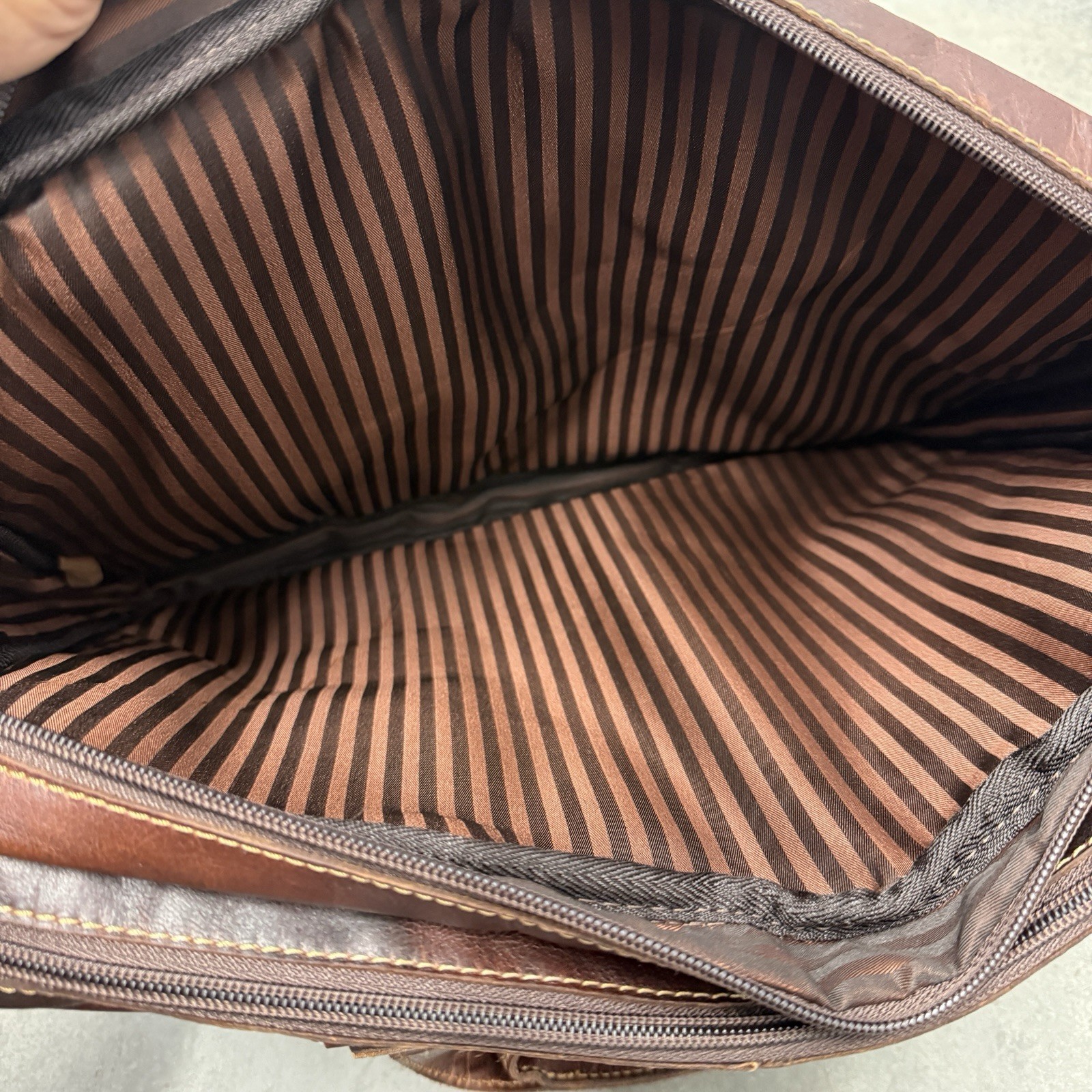 VTG Jack Georges Leather Briefcase Messenger Bag 16×13″ Laptop Satchel Brown