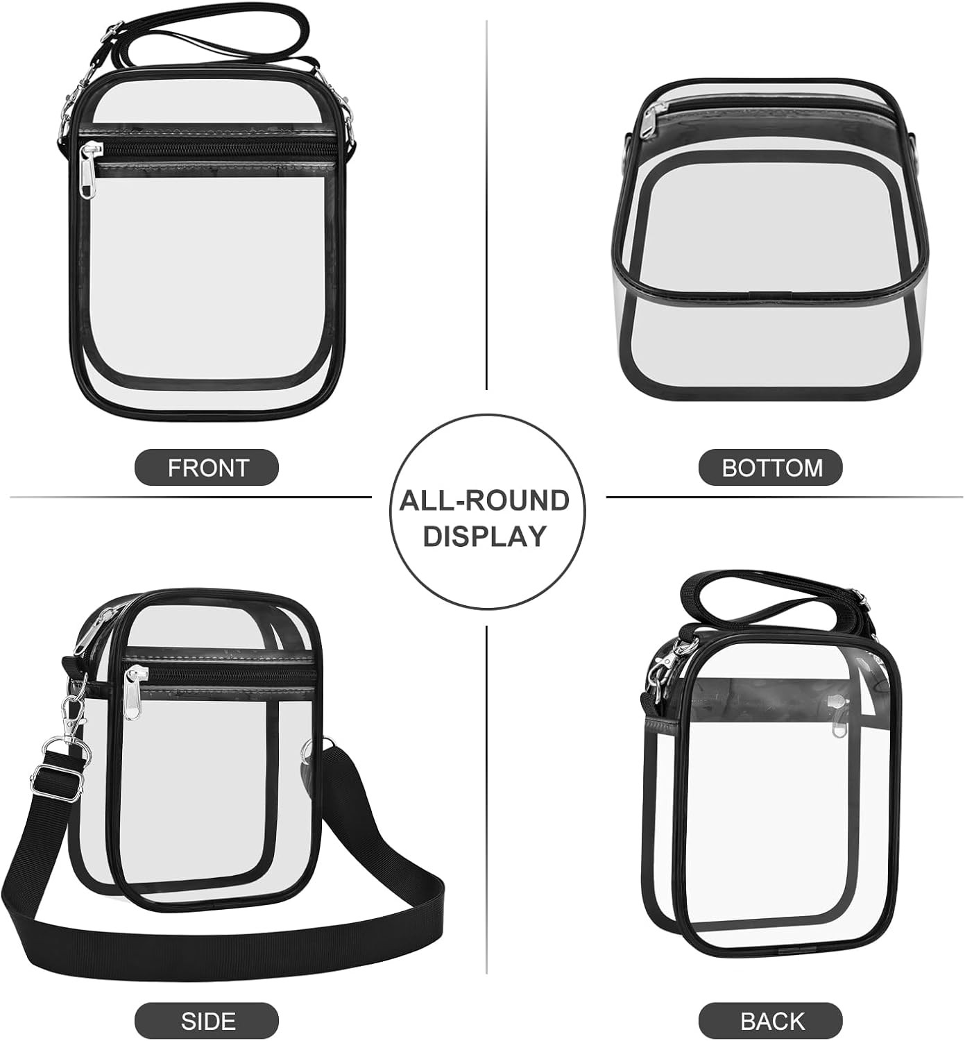 Clear Purse Stadium Transparent Messenger Bag Stadium Approved for Men and Women