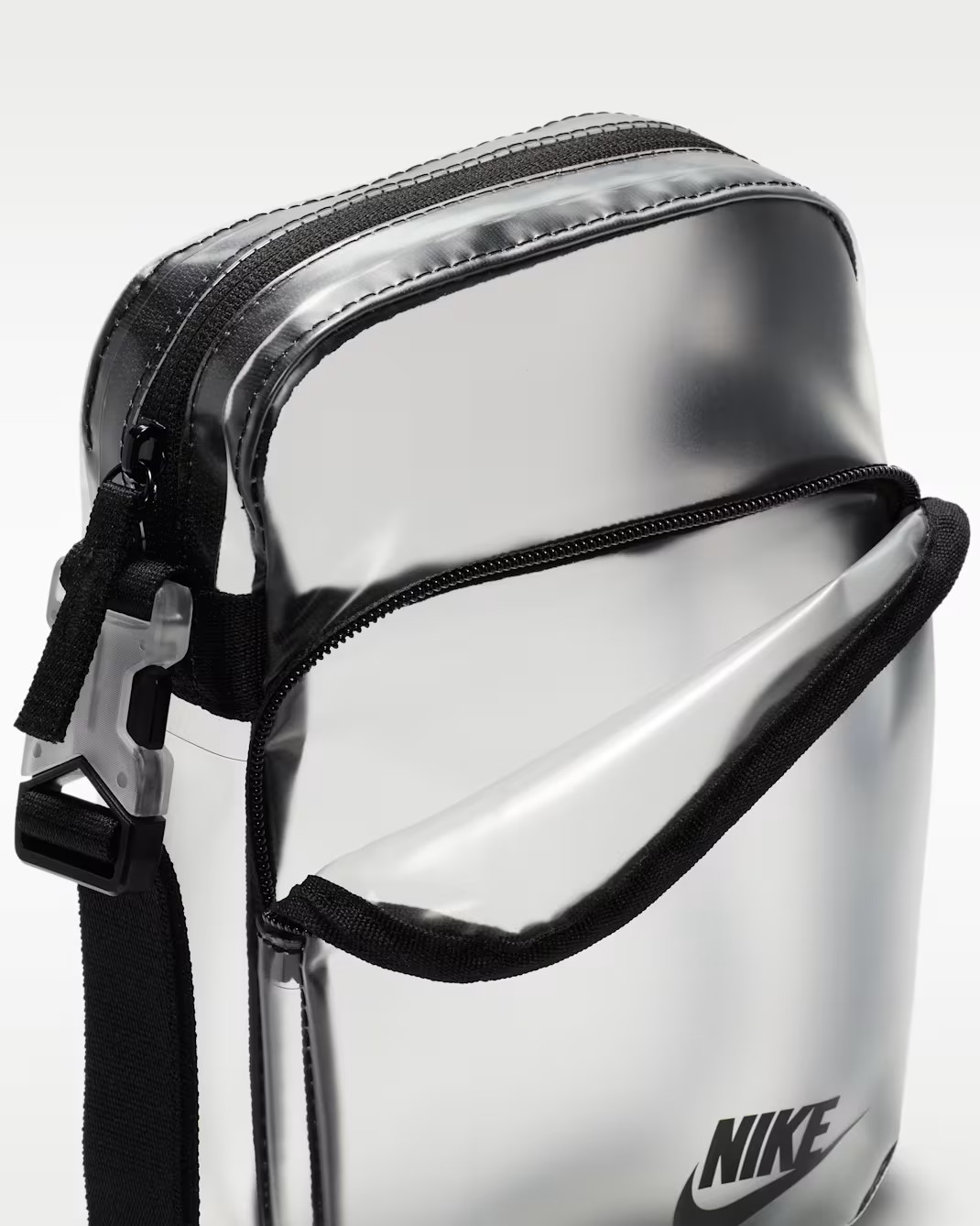 Nike Unisex Heritage Crystal Clear Crossbody Bag Transparent Stadium Approved
