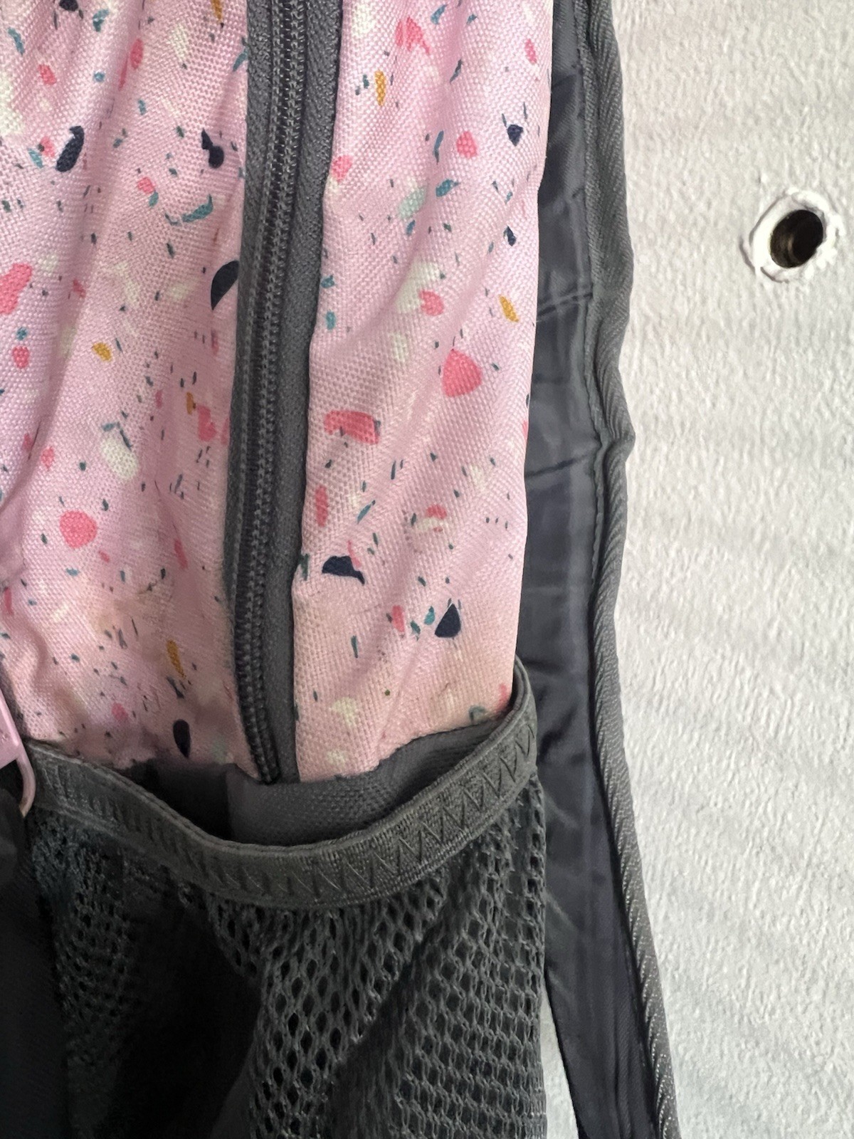 Adidas Grey Multicolor Zipper Backpack For School Travel Work With Bottle Pocket
