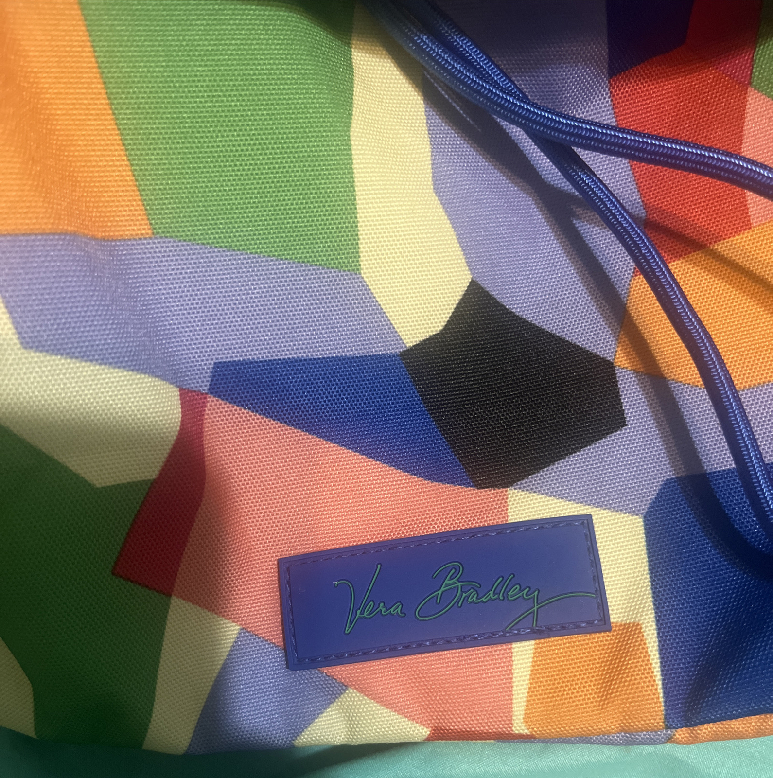 Vera Bradley Lighten Up Drawstring Backpack Pop Art Multicolor EUC Rare