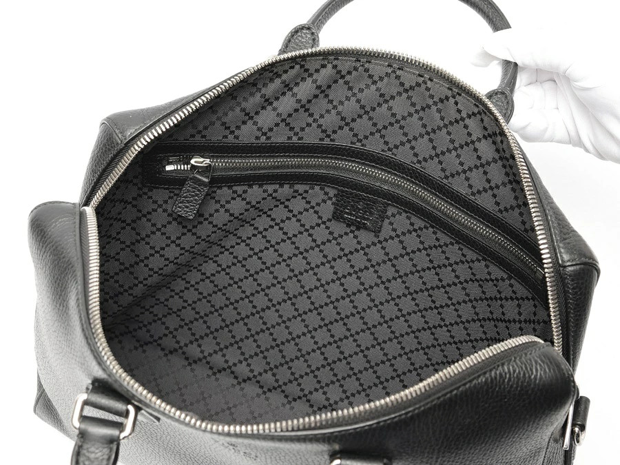 Gucci Briefcase Business Bag 387074 Leather Black