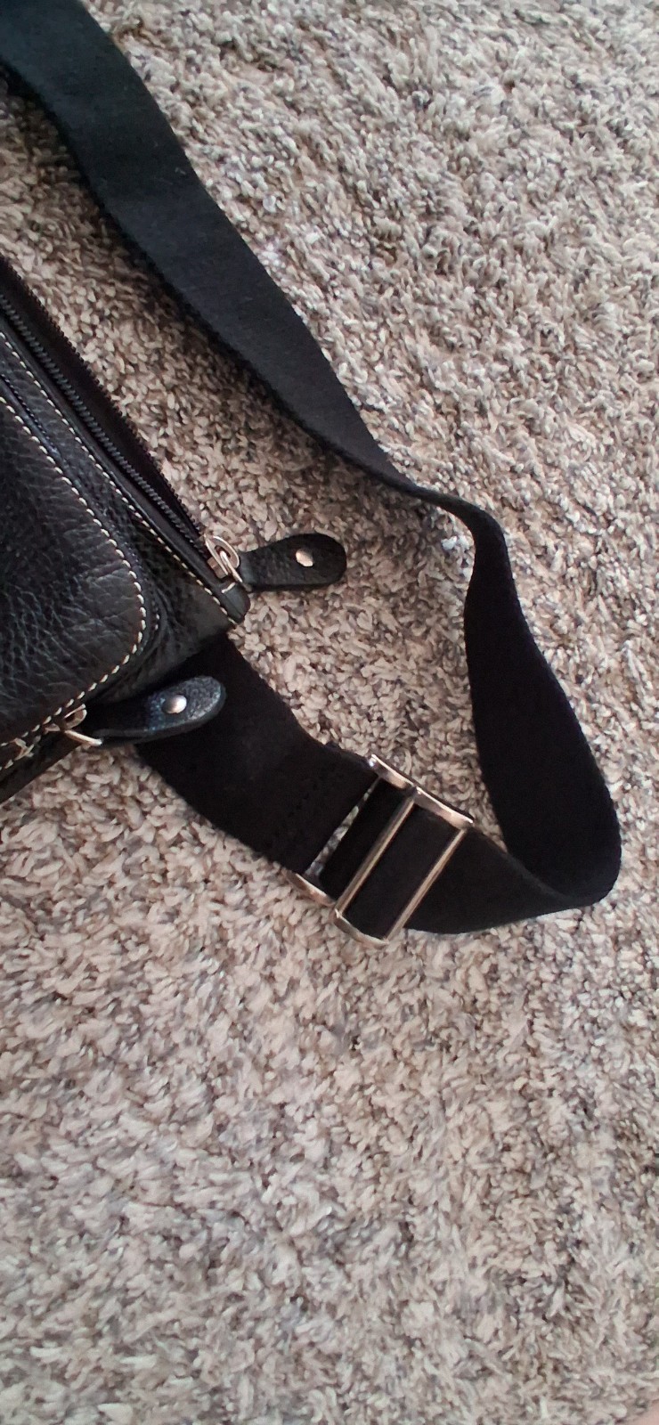 ROOTS CANADA BLACK LEATHER CROSSBODY WAIST BELT PACK BAG