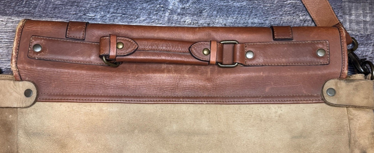 Marlboro Leather & Suede Briefcase Messenger Bag Distressed 1990 To 2000