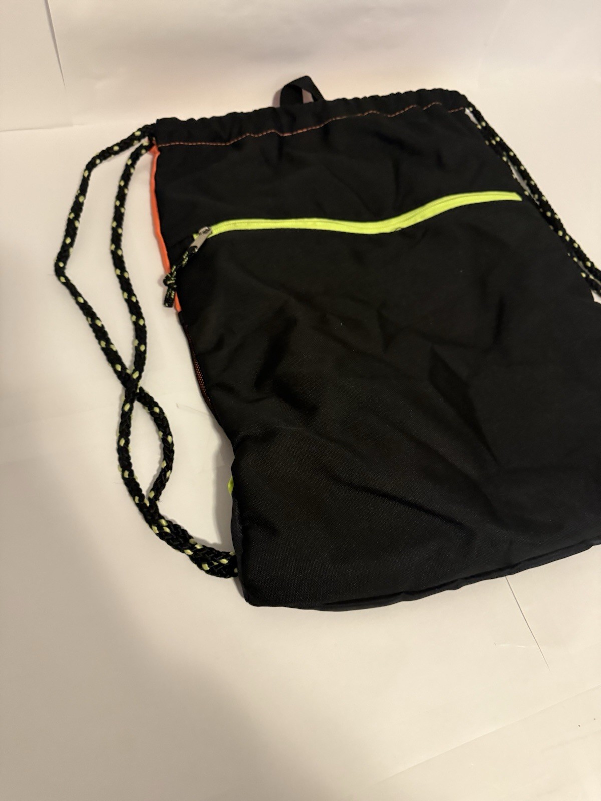 Eastsport Drawstring Backpack Front Zip Pocket Mesh Side Pockets Sports Athletic