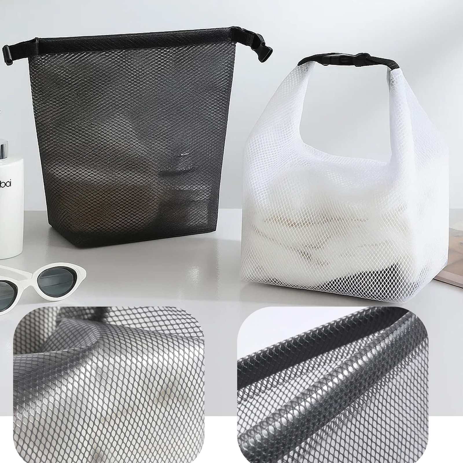 HeXueLy 2 Pack Waterproof Travel Toiletry 13.78 x 10.63 x 6.3 inches, Black