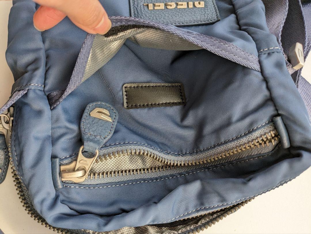 Diesel Men Shoulder Bag Crossbody Navy 17x23x8cm Almost unused Luxury Stylish