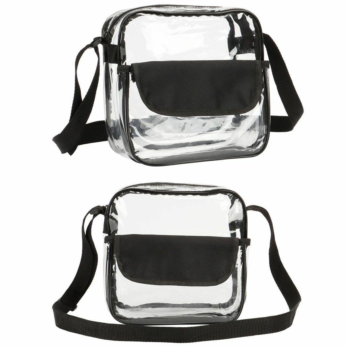 Clear Zip Sling Bag Transparent Stadium Shoulder Crossbody Adjustable Backpack