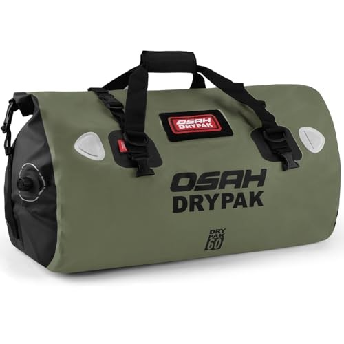 Waterproof Duffel Bag – Motorcycle Dry Bag Tail Bag with Large 60L Olive