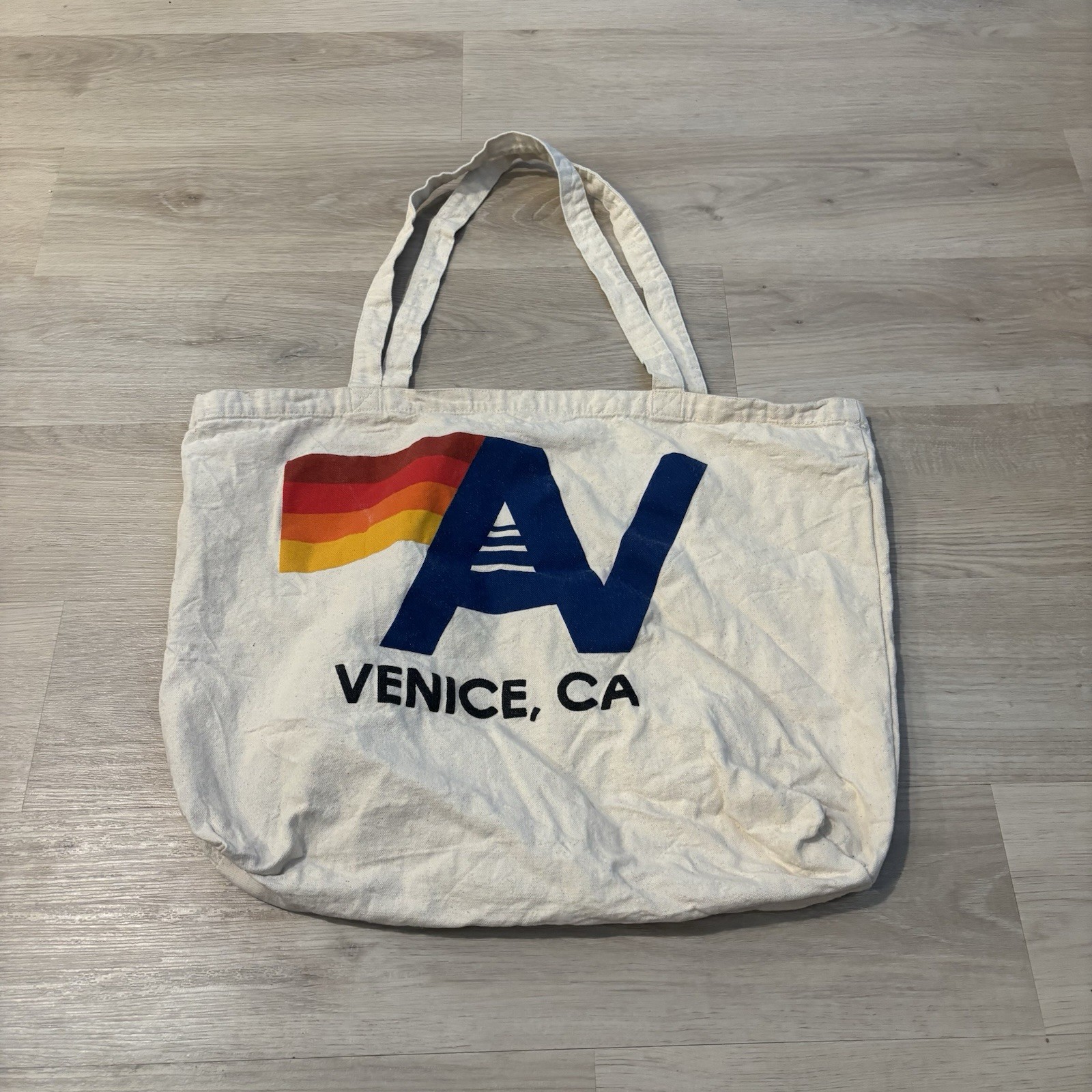 Aviator Nation Tote Bag Ivory Adult Lightweight Logo Beach Shoulder Venice*