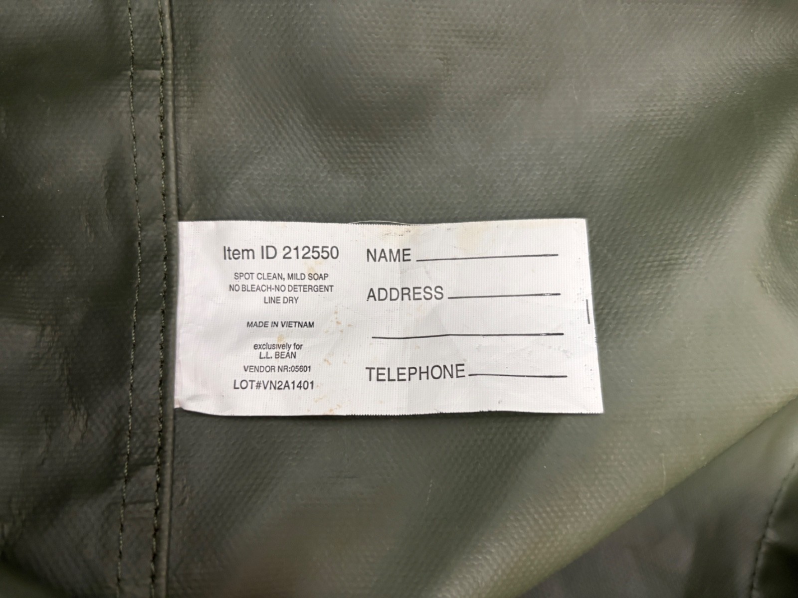 L.L. Bean Zip Hunter’s Camo Tote Bag Lined XL – NO STRAP & HAS INITIALS – Clean