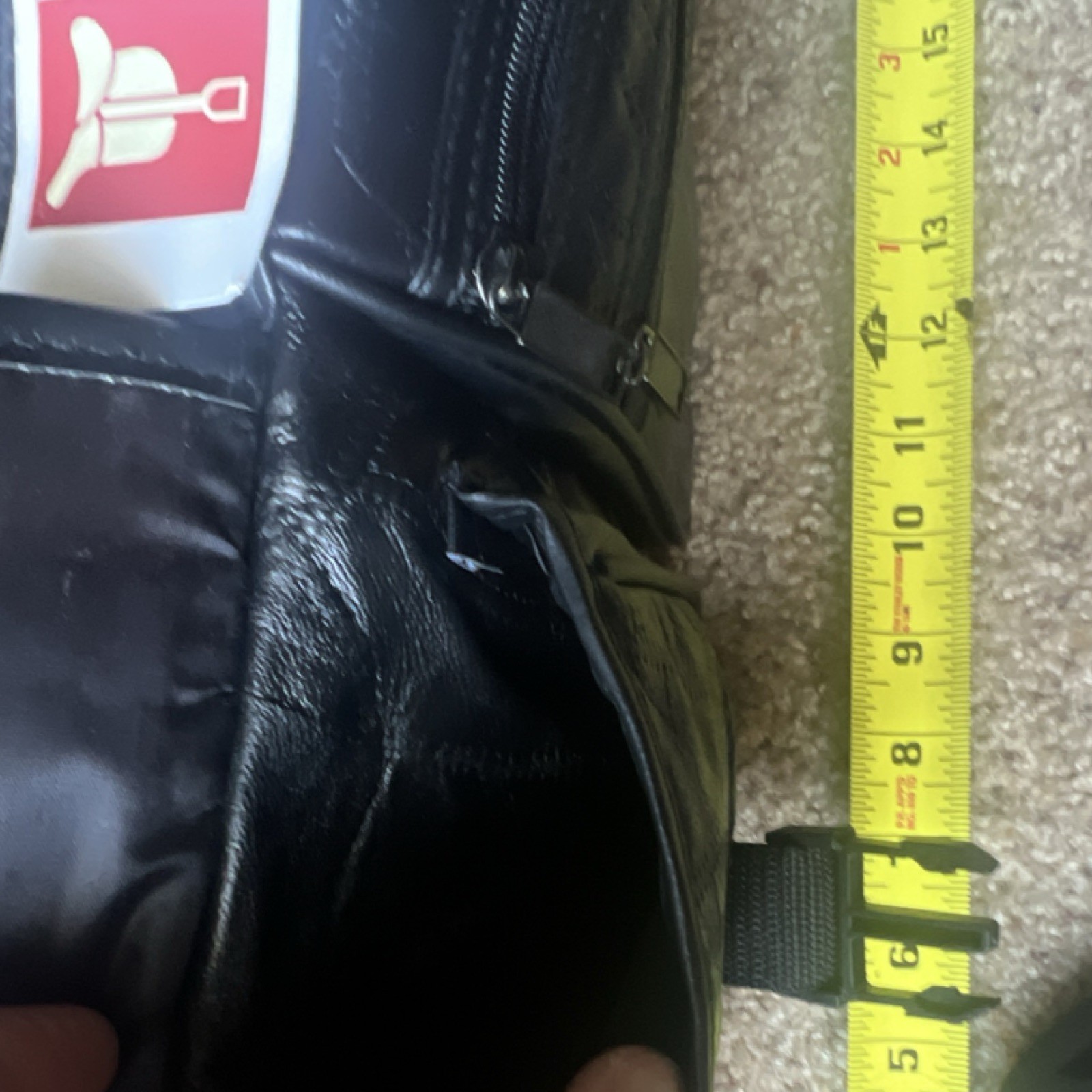 New Black Leather Bag with 5 Zip Pockets for travel, gym, business duffle