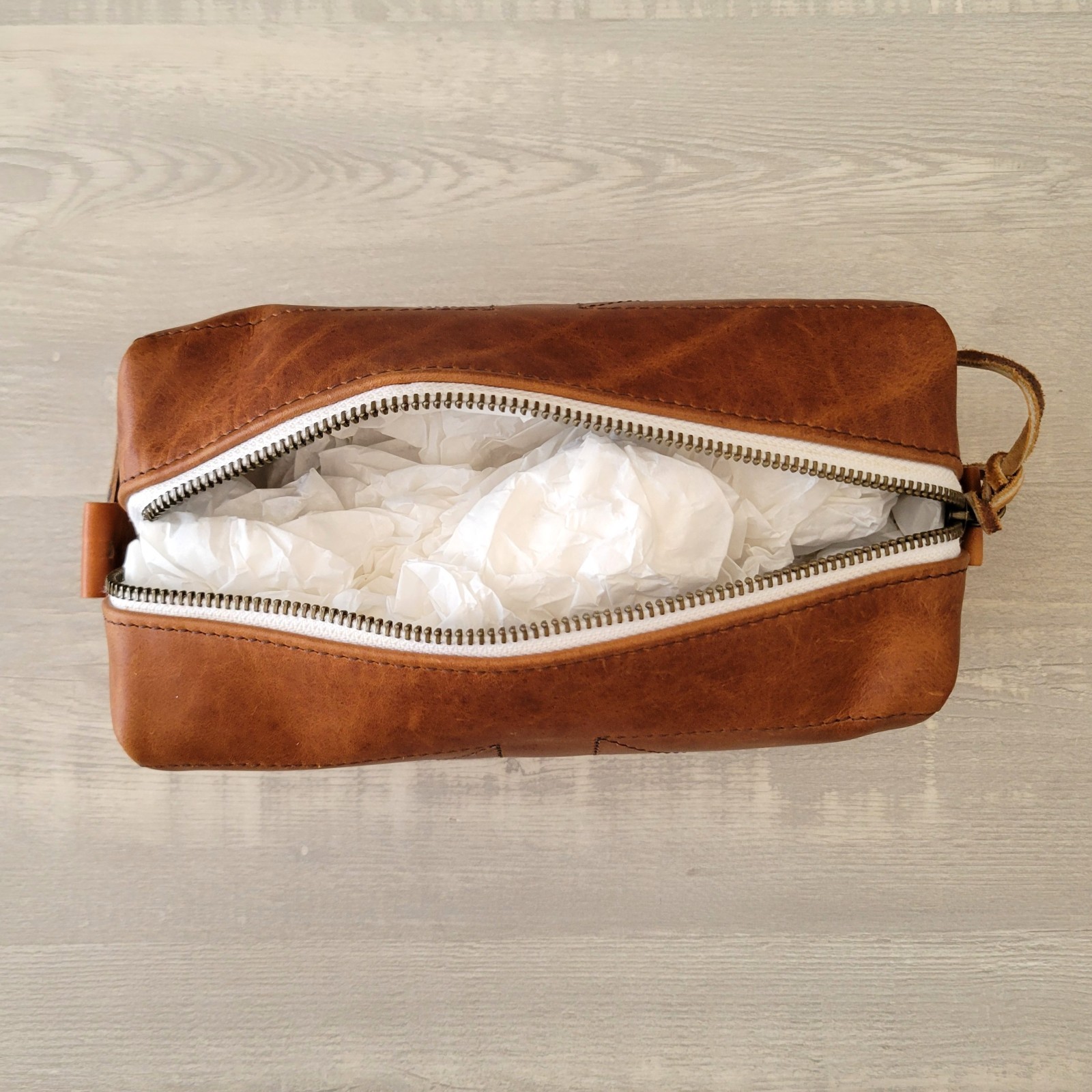 FC Goods Leather Toiletry Travel Bag Brown Vintage Baseball Glove Leather NWT