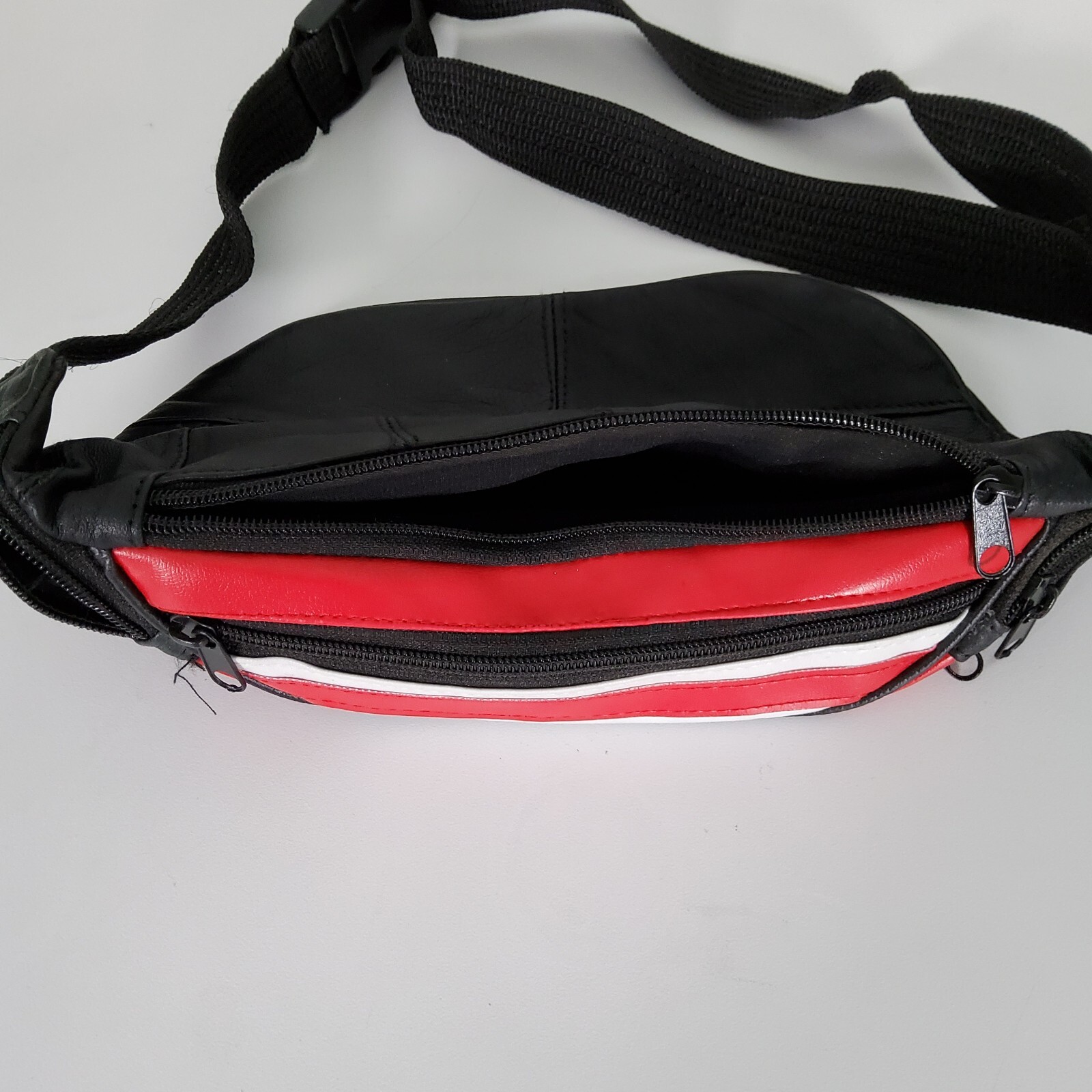 Leather Vintage American Flag Fanny Pack 3 Pockets One Size Fits Most USA