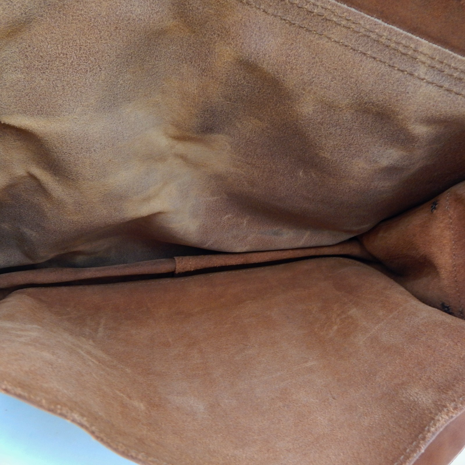 Leather Briefcase Messenger Bag Medium Brown Soft Sided Office Made In Greece