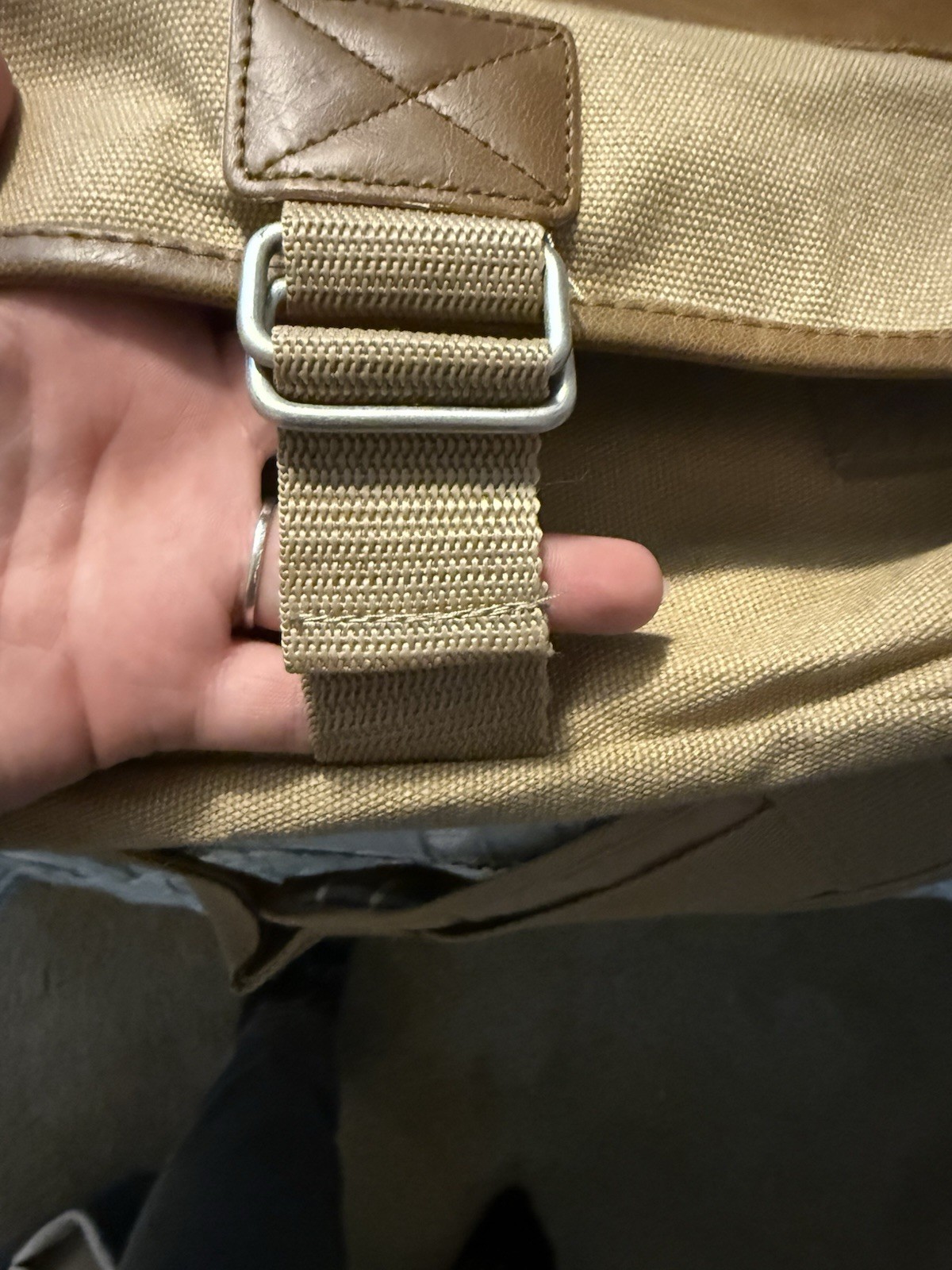 Field And Co. Don Julio Men’s Messenger Bag Tan Canvas And Brown Leather