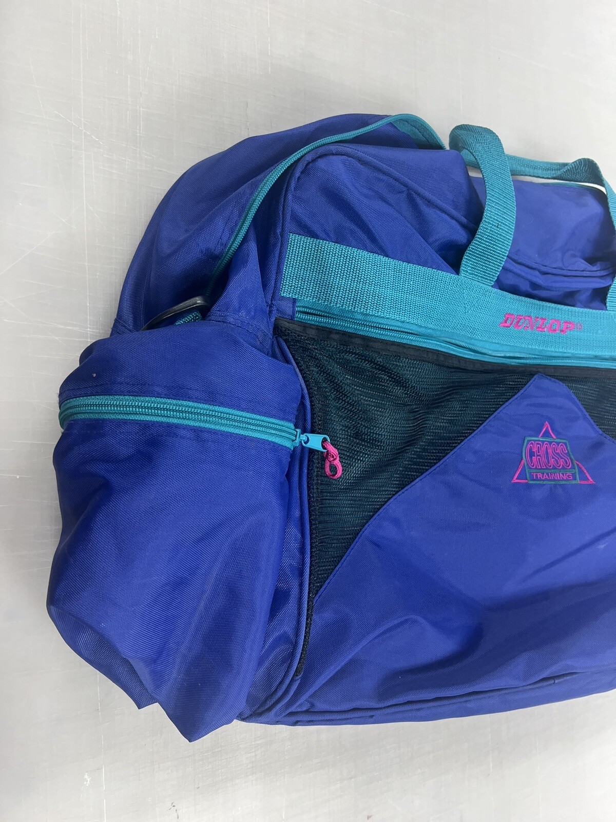 Vintage 1990s DUNLOP Cross Training Multi Color Duffel Gym/Travel Bag Sports